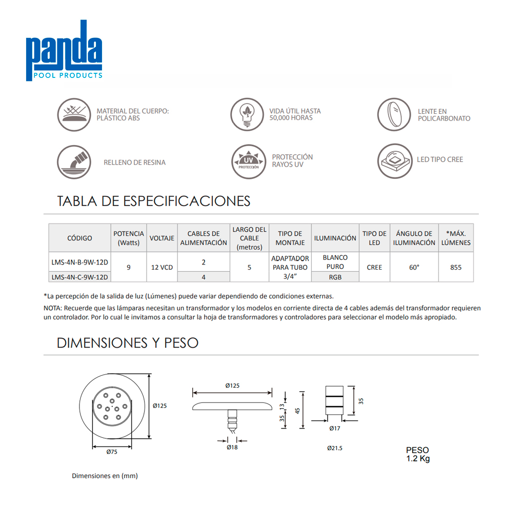 lampara-led-luminus-caracteristicas
